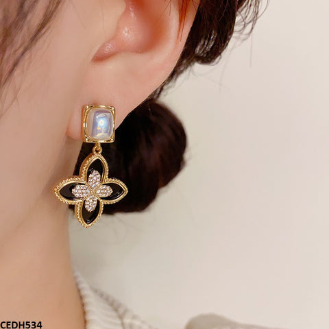 CEDH534 SIQ Flower Drop Earrings  - CEDH