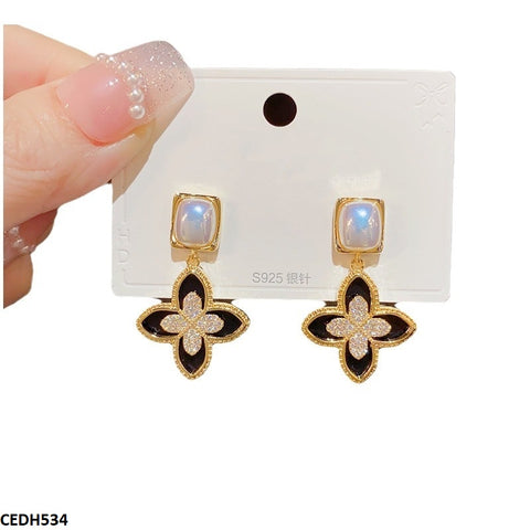 CEDH534 SIQ Flower Drop Earrings  - CEDH