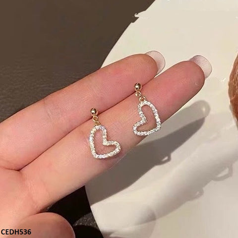 CEDH536 BTO Heart Drop  Earrings  - CEDH