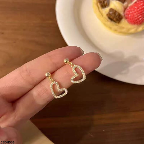 CEDH536 BTO Heart Drop  Earrings  - CEDH