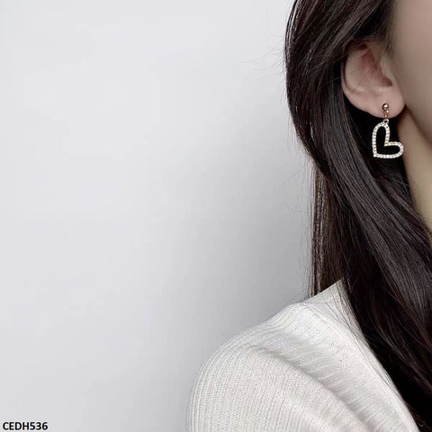 CEDH536 BTO Heart Drop  Earrings  - CEDH
