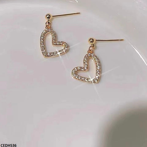 CEDH536 BTO Heart Drop  Earrings  - CEDH