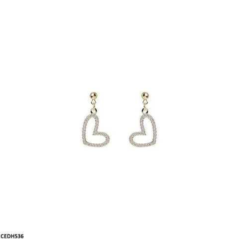 CEDH536 BTO Heart Drop  Earrings  - CEDH
