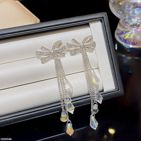 CEDH546 DDJ Bow/Tear Drop  Earrings  - CEDH