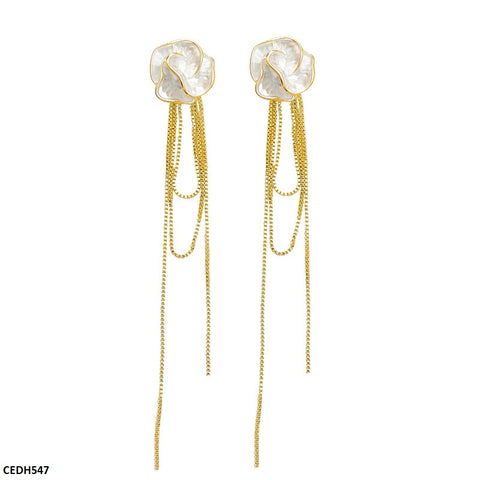 CEDH547 DDJ Flower Chain Drop  Earrings  - CEDH