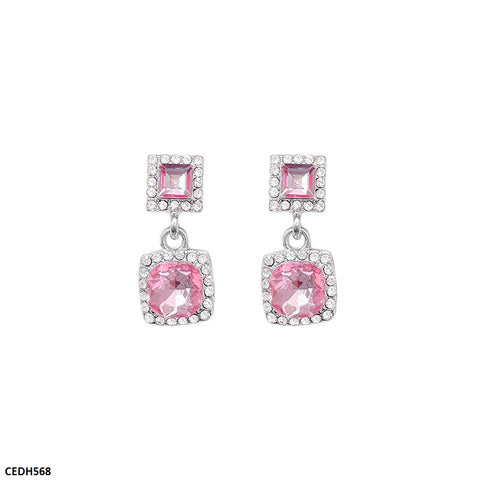 CEDH568 HJF Square Drop Earrings  - CEDH