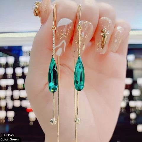 CEDH579 ZCD Tear/Chain Drop Earrings  - CEDH