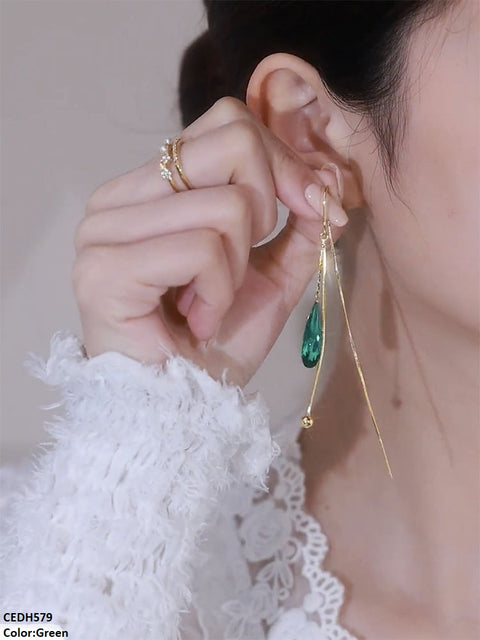 CEDH579 ZCD Tear/Chain Drop Earrings  - CEDH