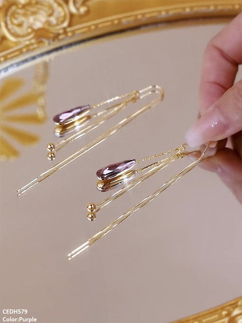 CEDH579 ZCD Tear/Chain Drop Earrings  - CEDH