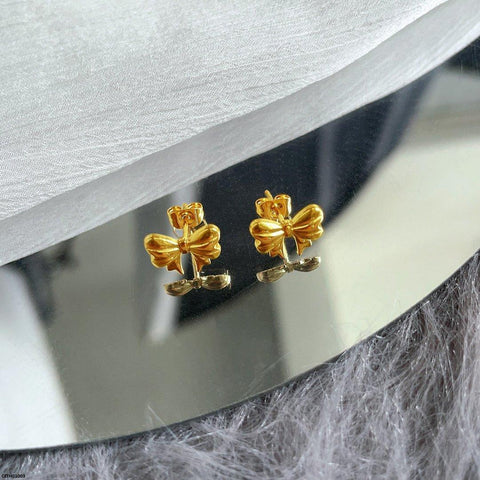 CETH01003 DGF Stainless Steel Bow Stud Tops Pair - CETH