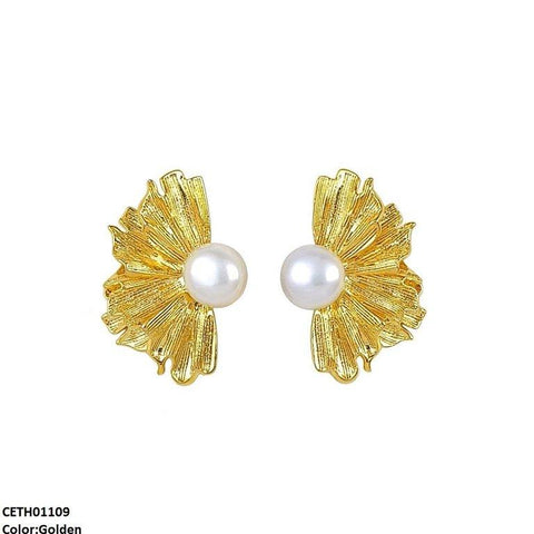 CETH01109 LSH Half Flower Pearl Tops Pair - CETH