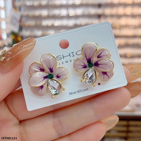 CETH01121 LSH  Flower/Tear Stone Tops Pair - CETH