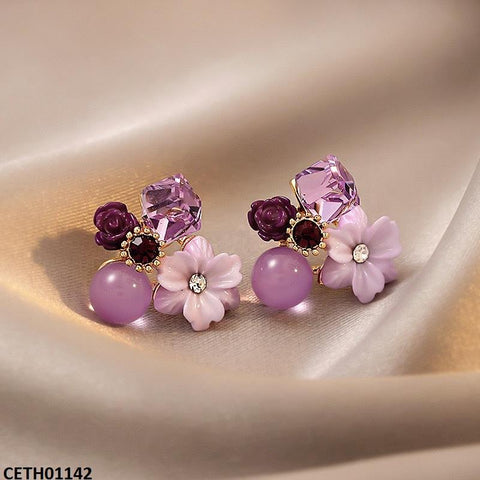 CETH01142 LSH Purple Flower Tops Pair - CETH