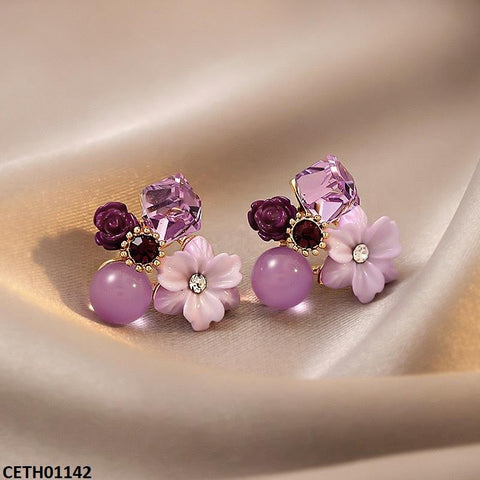 CETH01142 LSH Purple Flower Tops Pair - CETH