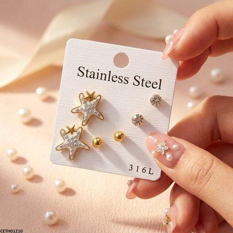 CETH01210 XAS Double StarFish/Round Stainless Steel 3 Tops Pairs - CETH