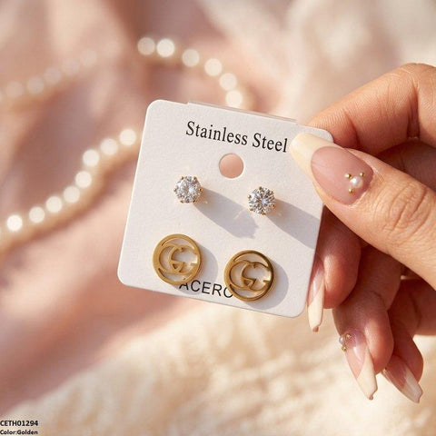 CETH01294 QSJ Double/Round Stainless Steel 2 Pairs Tops - CETH