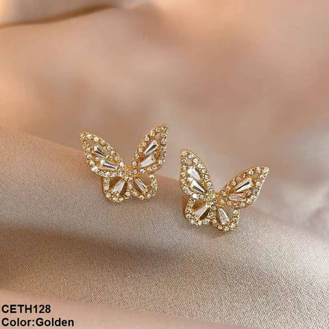 CETH128 YQG Butterfly Stud Tops Pair - CETH