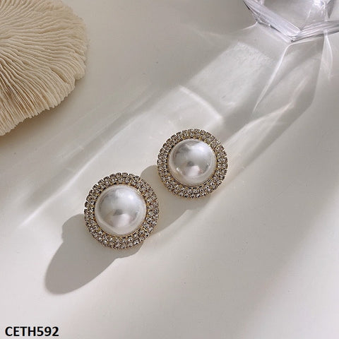 CETH592 YHC Step Pearl Ear Tops Pair - CETH