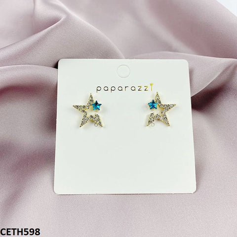 CETH598 BTO Half Star Ear Tops Pair - CETH