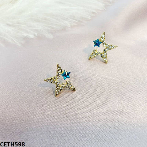 CETH598 BTO Half Star Ear Tops Pair - CETH
