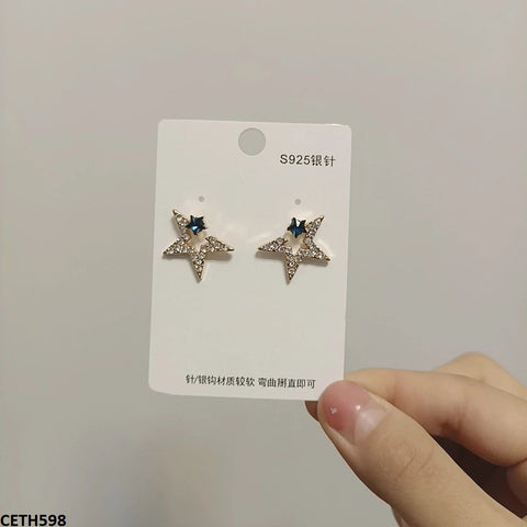 CETH598 BTO Half Star Ear Tops Pair - CETH