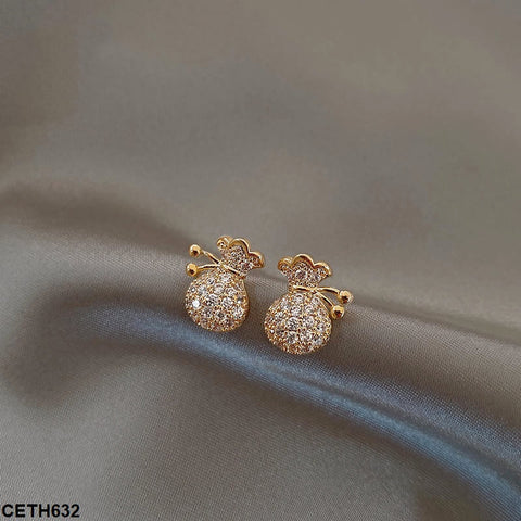 CETH632 SIQ Vase Ear Tops Pair - CETH