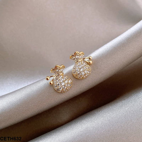 CETH632 SIQ Vase Ear Tops Pair - CETH