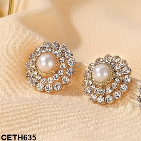 CETH635 QWN Flower Ear Tops Pair - CETH