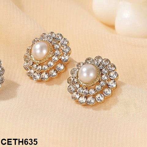 CETH635 QWN Flower Ear Tops Pair - CETH