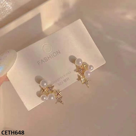 CETH648 BTO Star Pearl Stud Tops Pair - CETH
