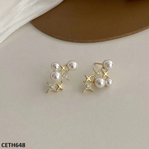 CETH648 BTO Star Pearl Stud Tops Pair - CETH