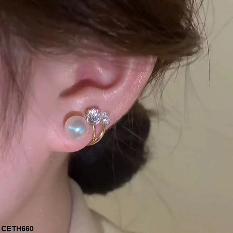 CETH660 SDQ C Layer Pearl Ear Tops Pair - CETH