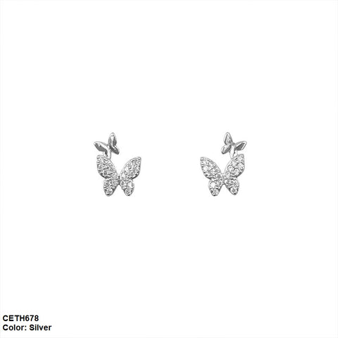 CETH678 YQG Butterfly Stud Tops Pair - CETH