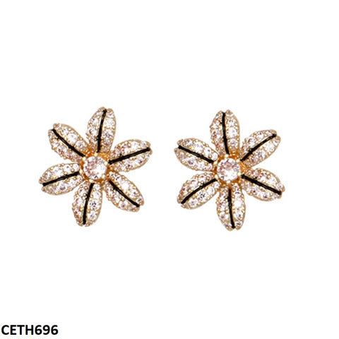 CETH696 SIQ Black Line Flower Tops Pair - CETH
