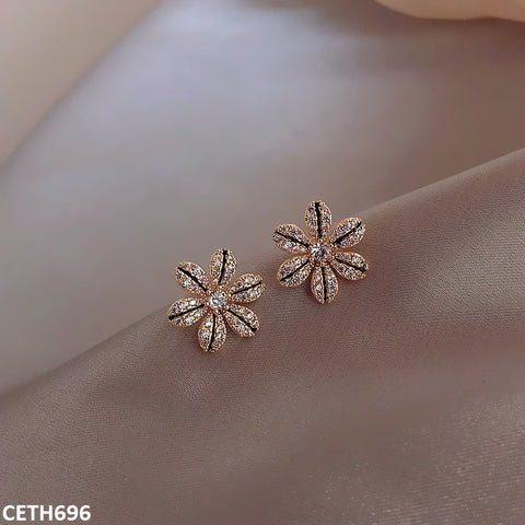 CETH696 SIQ Black Line Flower Tops Pair - CETH