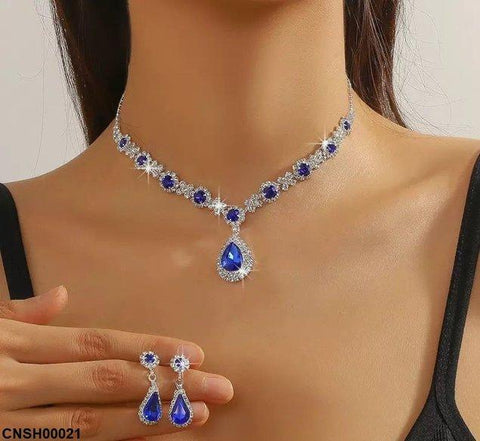CNSH00021 YJJ Tear Bracket Necklace Set - CNSH