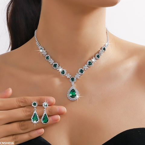 CNSH016 YJJ Tear Bracket Necklace Set - CNSH