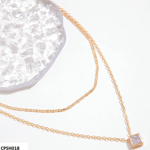 CPSH018 YYE Square Box Pendent With Double Chain -CPSH