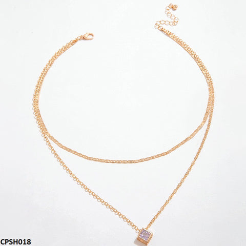 CPSH018 YYE Square Box Pendent With Double Chain -CPSH