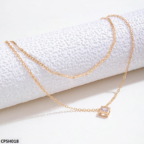 CPSH018 YYE Square Box Pendent With Double Chain -CPSH