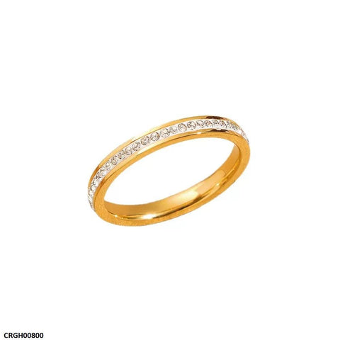 CRGH00800 DGF Stainless Steel Round Stone  Ring - CRGH