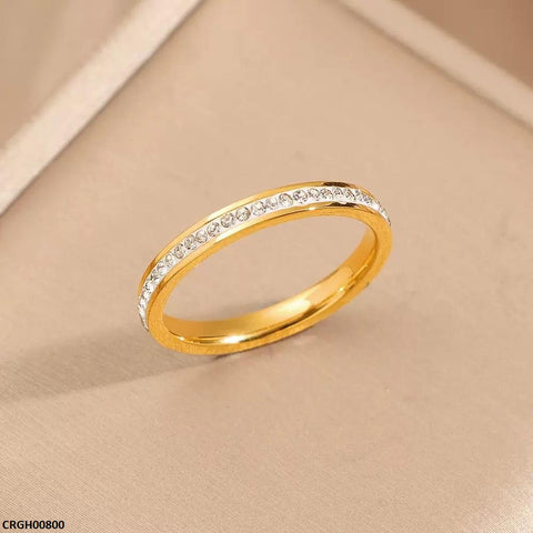 CRGH00800 DGF Stainless Steel Round Stone  Ring - CRGH