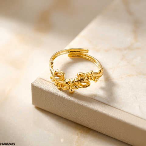 CRGH00825 NMS Stainless Steel Petal Flower Ring Adjustable - CRGH