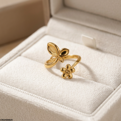 CRGH00829 NMS Stainless Steel Butterfly/Flower Ring Adjustable - CRGH
