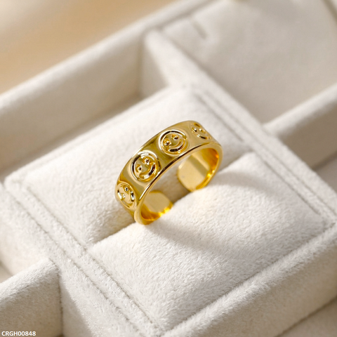 CRGH00848 NMS Smile Emoji Stainless Steel Ring Adjustable - CRGH