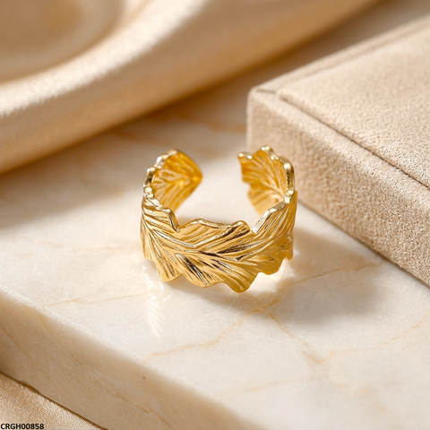 CRGH00858 NMS Round Leaf Stainless Steel Ring Adjustable - CRGH