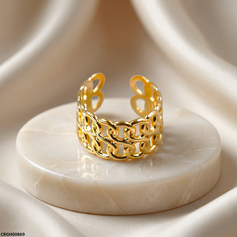 CRGH00869 NMS Double Chain Link Stainless Steel Ring Adjustable - CRGH