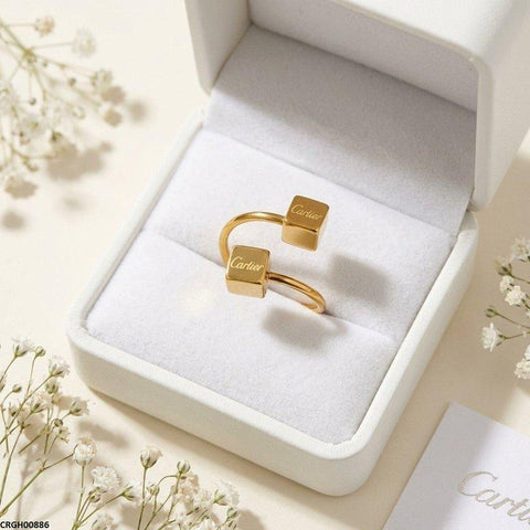 CRGH00886 MOX Double Square Stainless Steel  Ring - CRGH