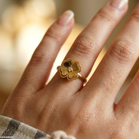 CRGH00905 MOX Stainless Steel Flower Heart Ring - CRGH