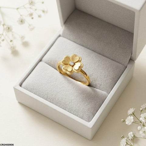 CRGH00906 MOX Stainless Steel Flower Heart Ring - CRGH